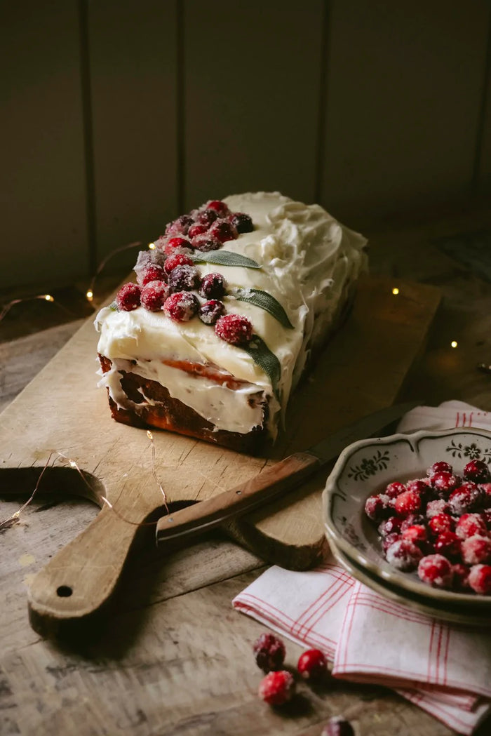 Spiced Parsnip Loaf Cake with Butter Milk Cream Cheese Frosting