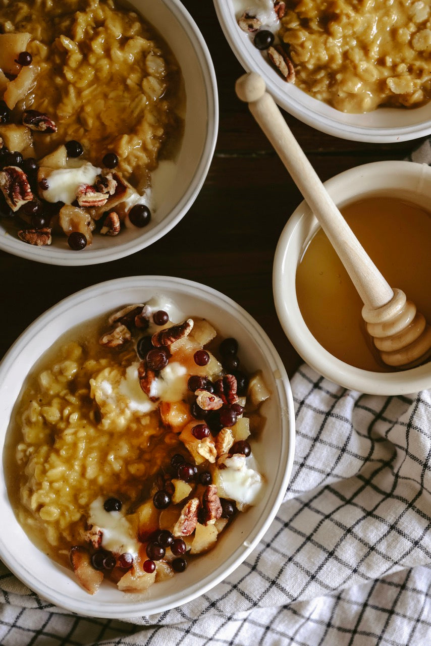 Spiced Butternut Squash Porridge with Quince Compote