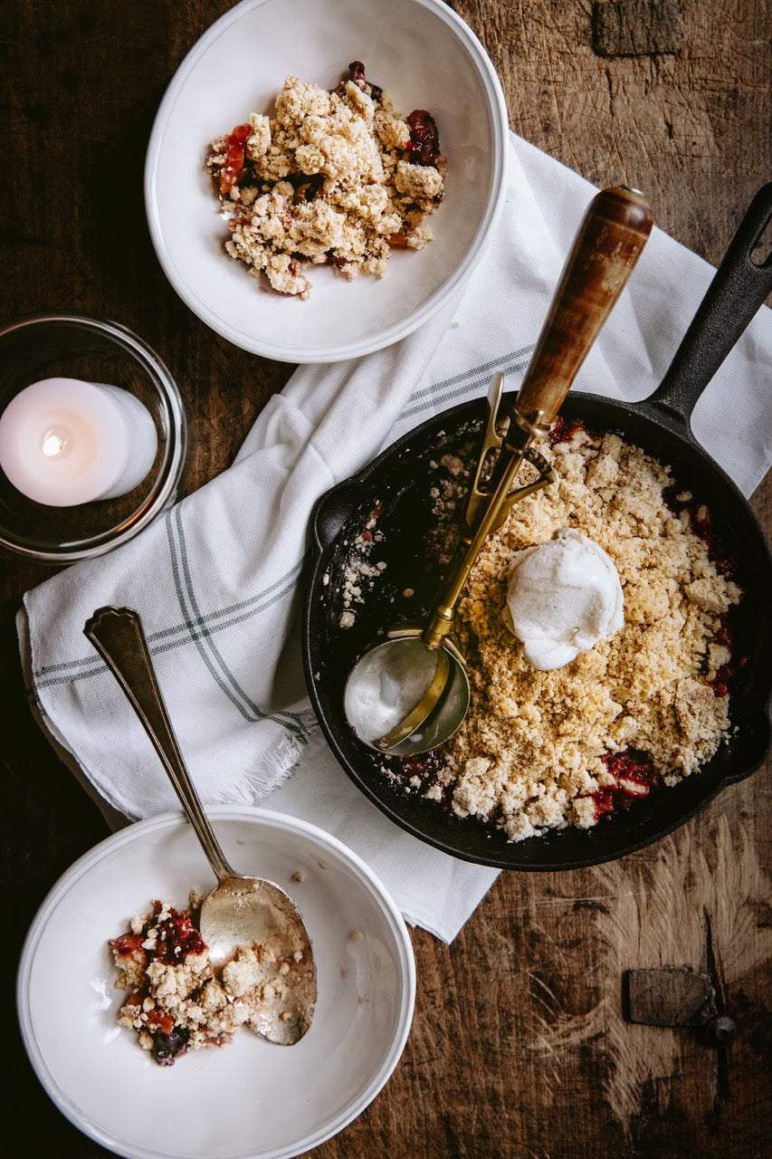 Rhubarb and Basil Crumble