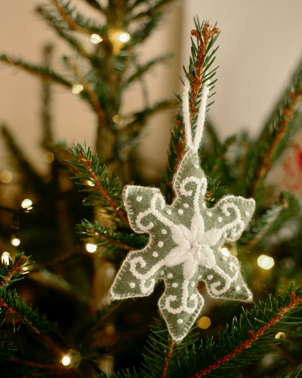 Embroidered Snowflake Ornament