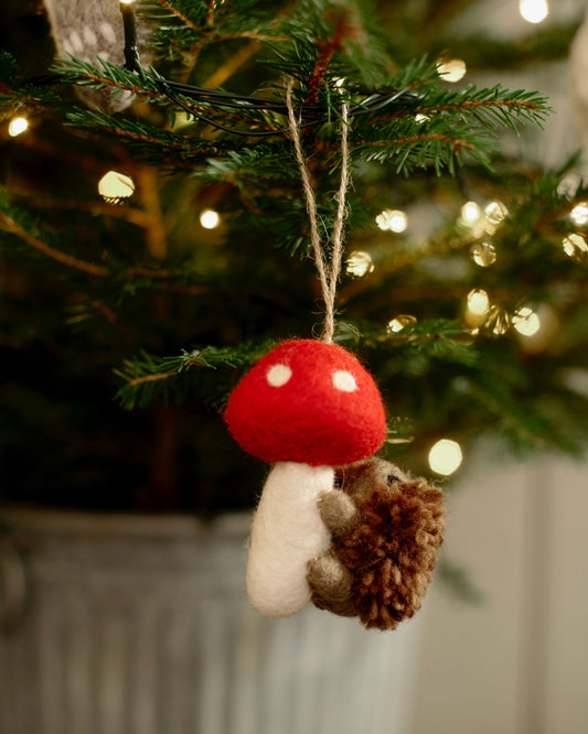 Hedgehog Hanging Woodland Decoration