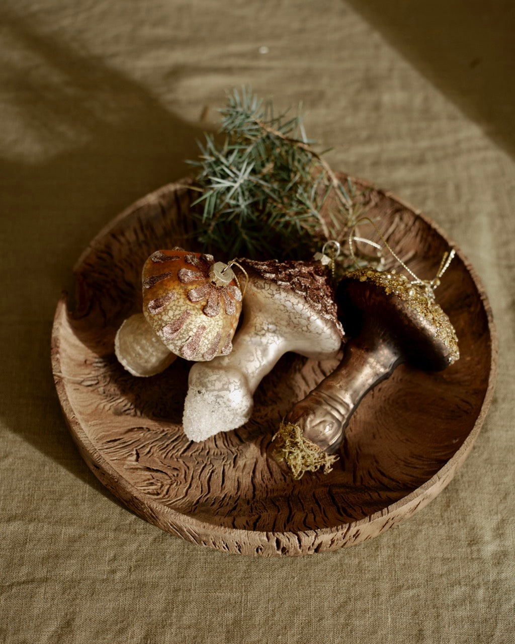 Mercury Glass Mushroom Ornaments (Set of 3)