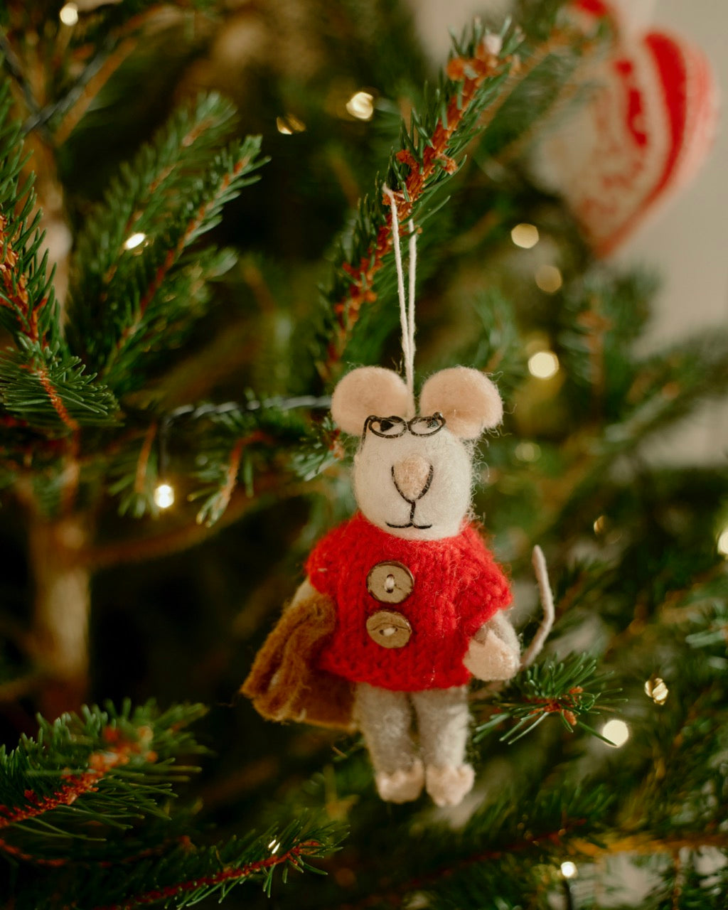 Mouse with Glasses Hanging Decoration
