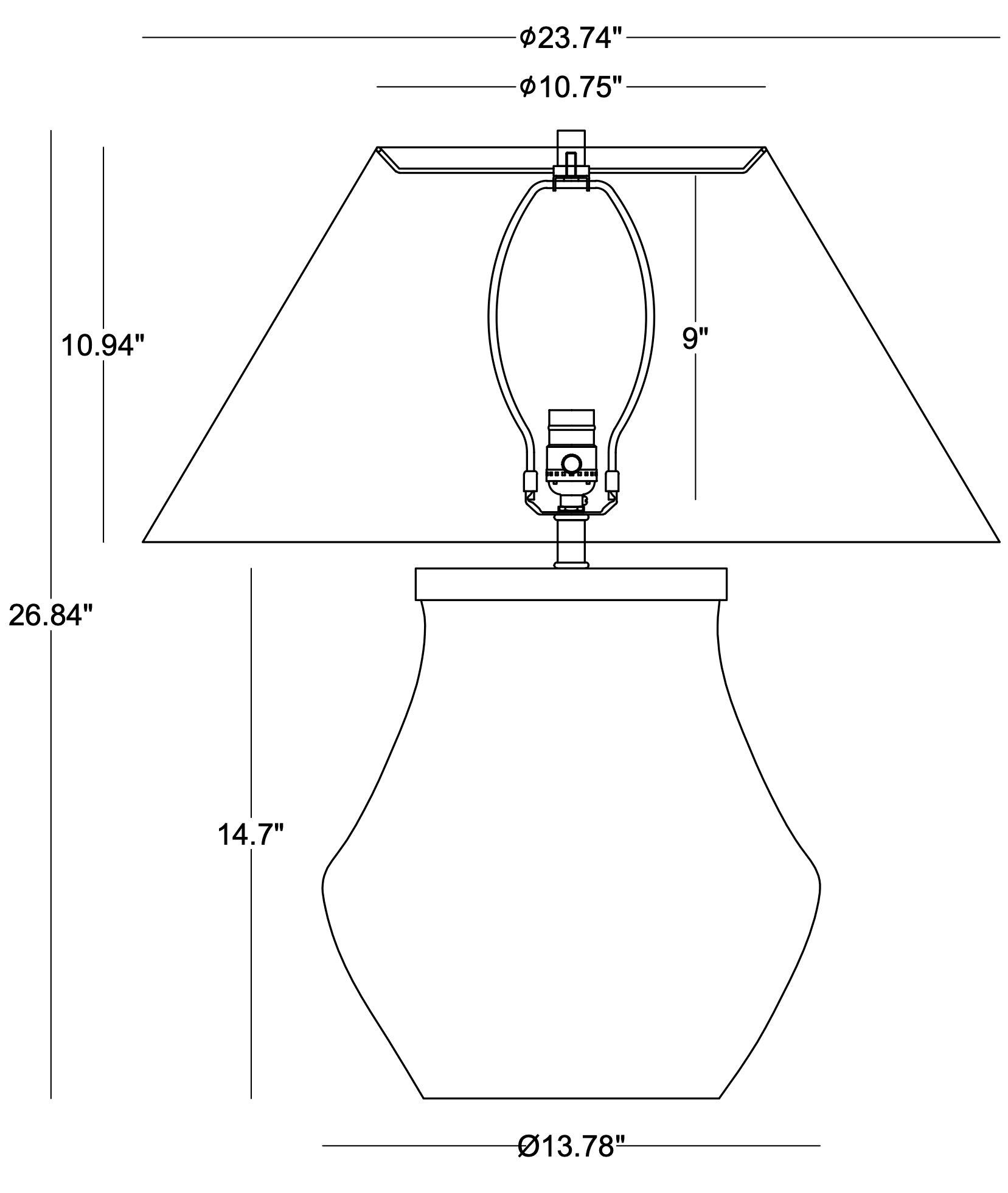 Dulwich Table Lamp Drawing & Dimensions