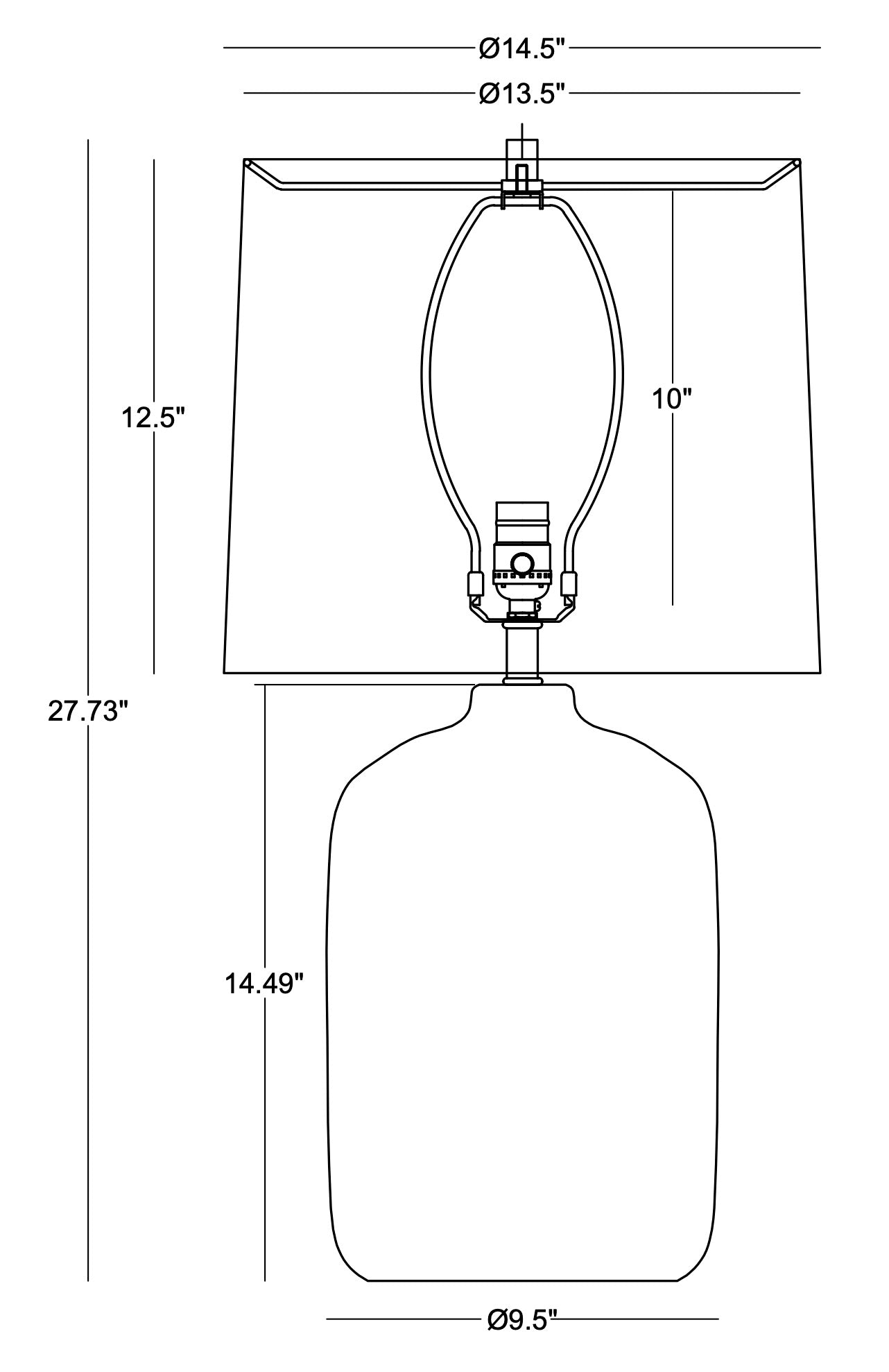 Marlow Table Lamp Drawing & Dimensions