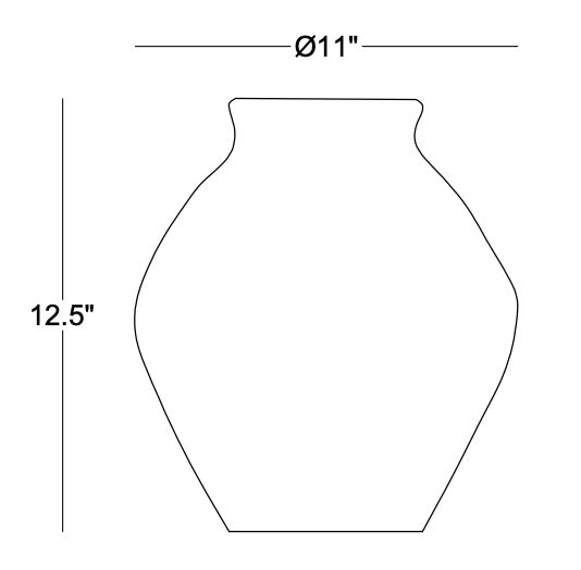 Odette Vase Drawing & Dimensions