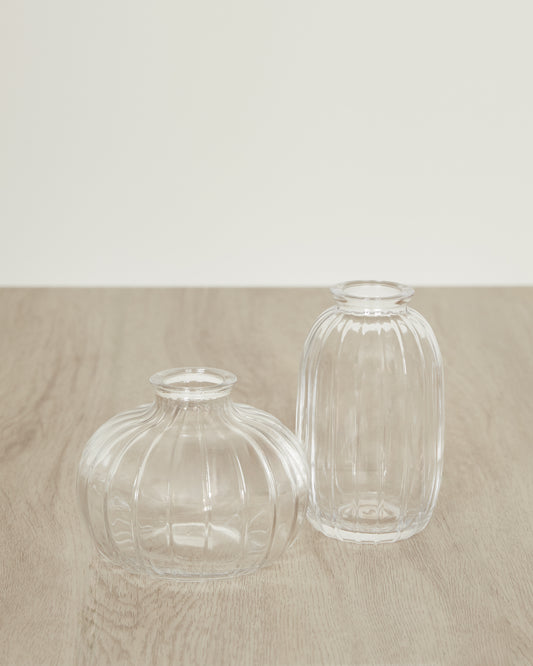 Fluted Bud Vase Set of 2