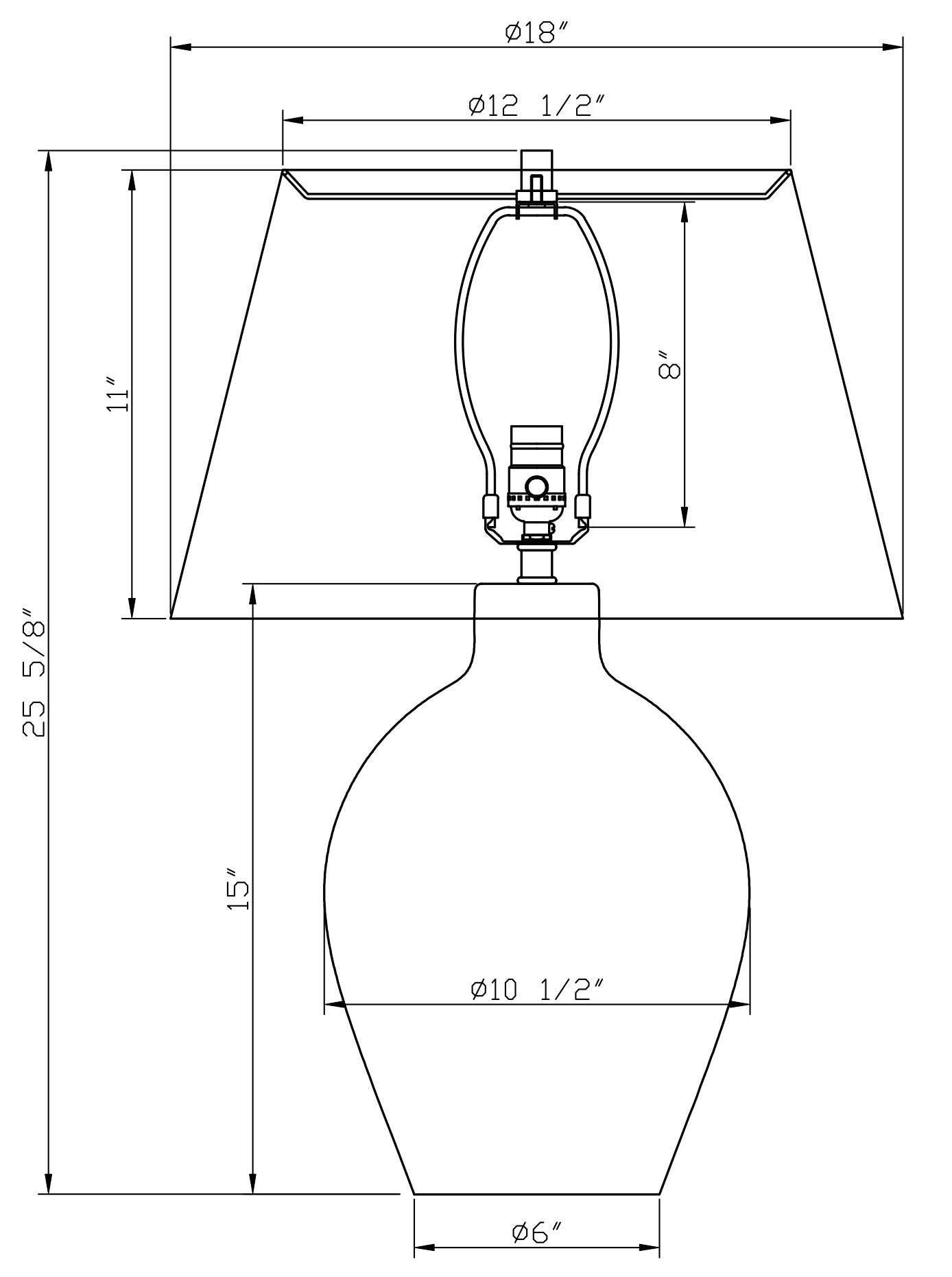 Skye Table Lamp Drawing & Dimensions